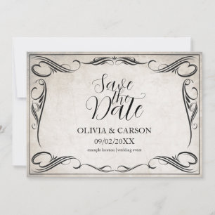 Mariage vintage Art déco noir Enregistrer la date