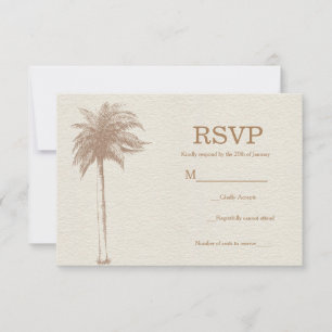 Mariage vintage Brown Palm Tree Beach RSVP