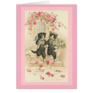 Mariage vintage Card Cats