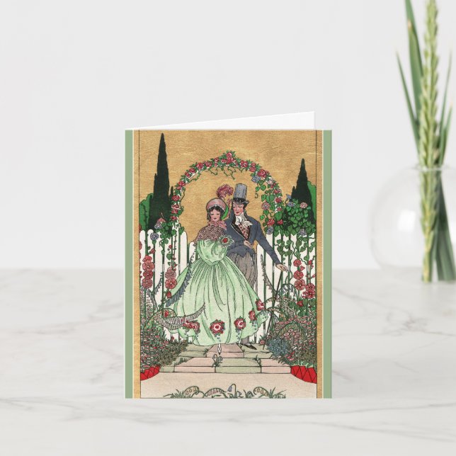 mariage vintage, carte de mariage anniversaire (Devant)
