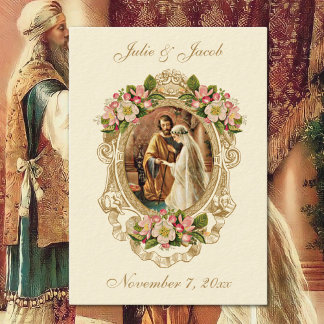 Mariage vintage Carte Sainte catholique traditionn