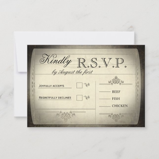 Mariage vintage de billets RSVP (Devant)