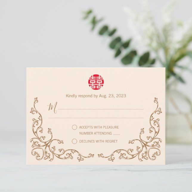 Mariage Vintage de cadre chinois RSVP (Debout devant)