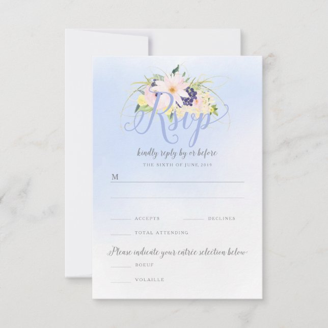 Mariage Vintage de printemps floral RSVP (Devant)
