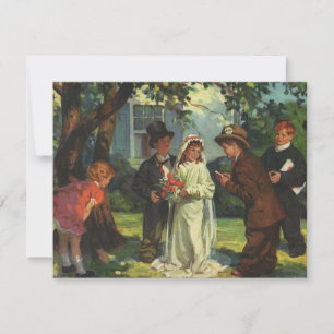 Mariage Vintage, Des Enfants Jouent les Mariés