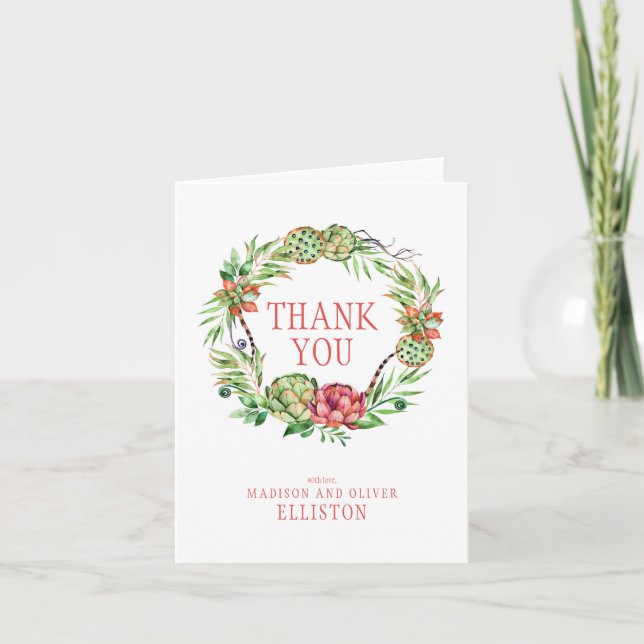 Mariage vintage Floral Succulent | MERCI (Devant)
