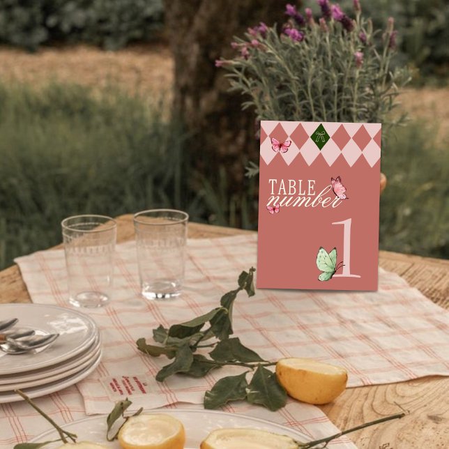 Mariage vintage Jardin Whimsical Carte Numéro de t (Créateur téléchargé)