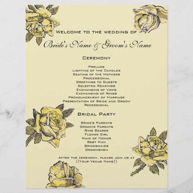 Mariage vintage, Jaune Antique Jardin Rose Wreath