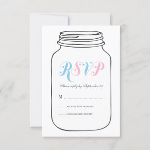 Mariage Vintage Mason rose et bleu Jar RSVP