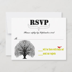 Mariage vintage moderne mignon arbre Swirl RSVP