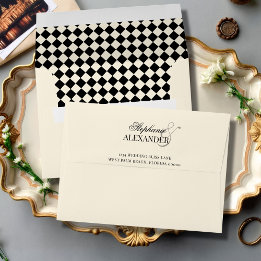 Mariage Vintage Noir Ivoire Carreaux Vieille Fortu
