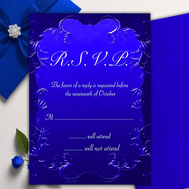 Mariage vintage Royal Blue Elegance RSVP (Créateur téléchargé)