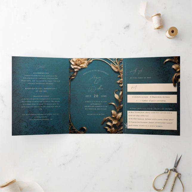 Mariage vintage Tri-Fold inspiré du théâtre (Intérieur)