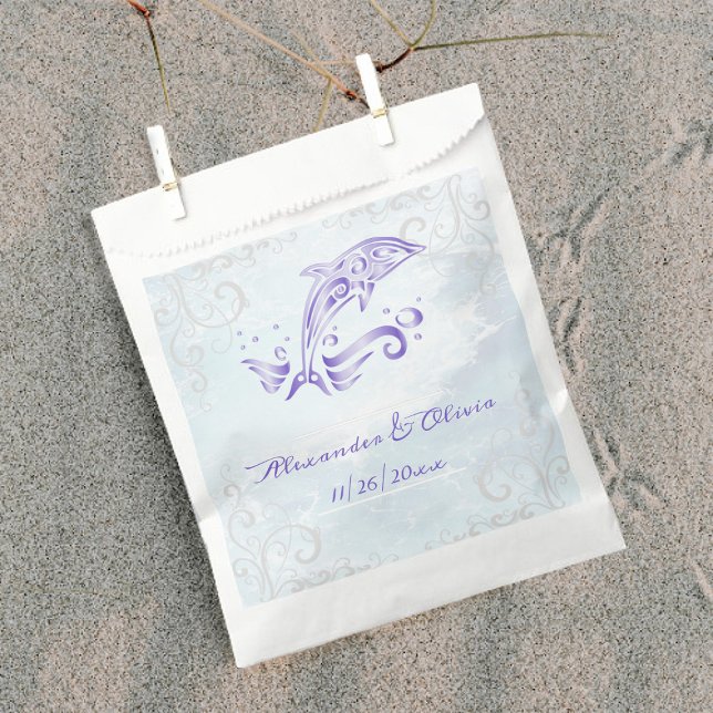 Mariage violet dauphin Favoriser les sacs (Purple Dolphin Wedding Favor Bags)