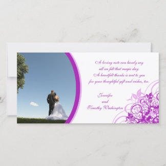 Mariage violet élégant tourbillons merci photo