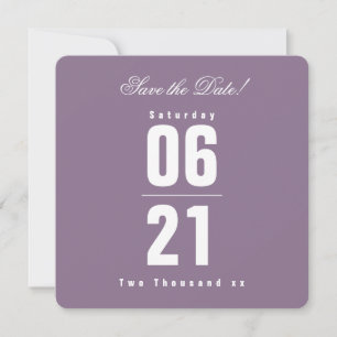 Mariage violet solide Sunset Enregistrer la date