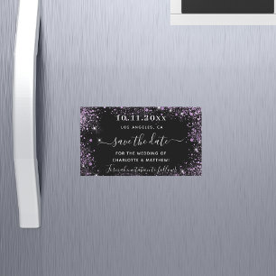 Mariage violet violet noir enregistrer la date aim