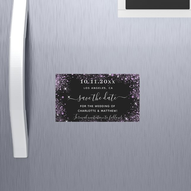 Mariage violet violet noir enregistrer la date aim (Créateur téléchargé)