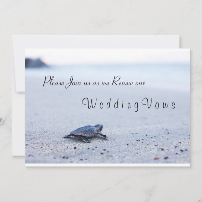 Mariage Vow Renouvellement Invitation Tortue de me (Devant)