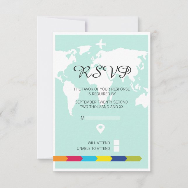 Mariage Voyage Rsvp Monde (Devant)