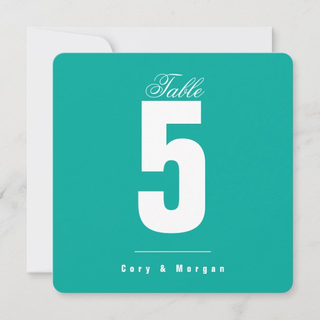 Mariage Waters Edge | Solide |Numéro de table (Devant)
