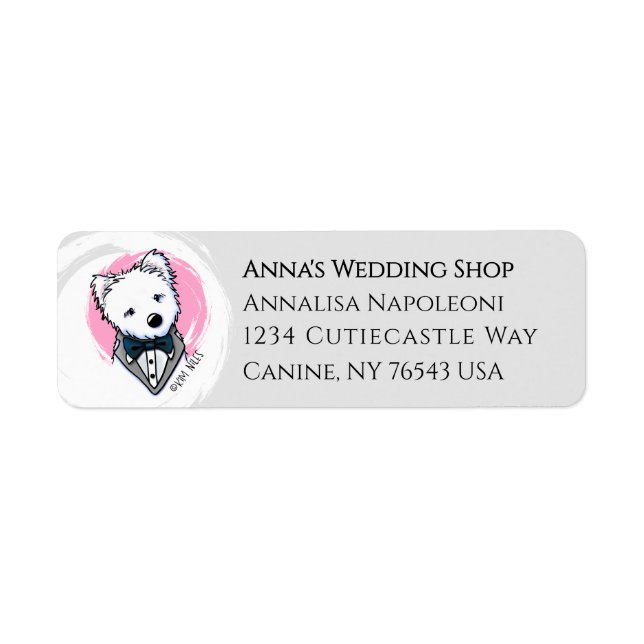 Mariage Westie Étiquette de adresse (Devant)