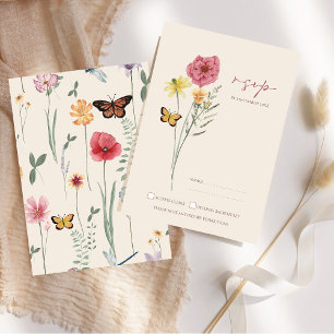 Mariage Whimsical Fleur sauvage rose jaune RSVP