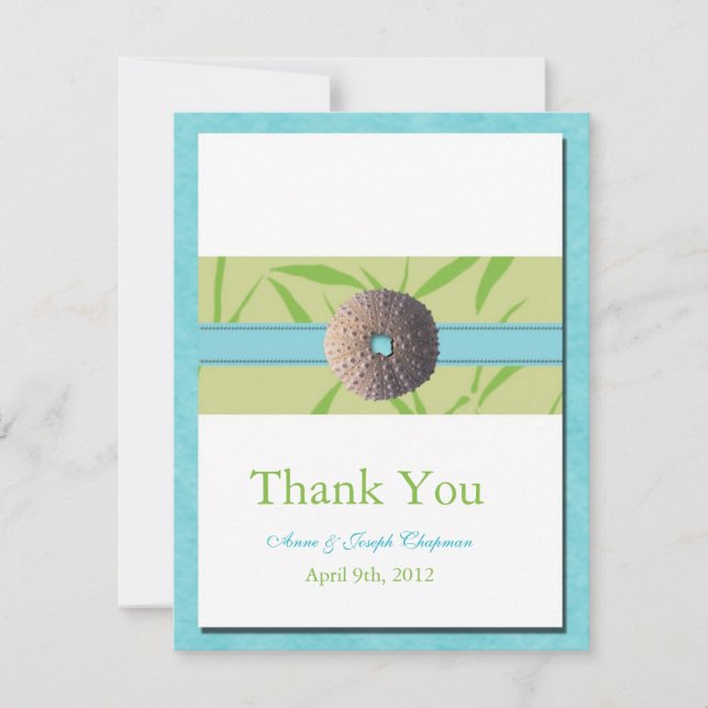 Mariages plage -Aqua Blue Merci cartes (Devant)