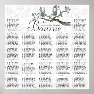 Mariages Vintage Bluebird Tableau de Placement de