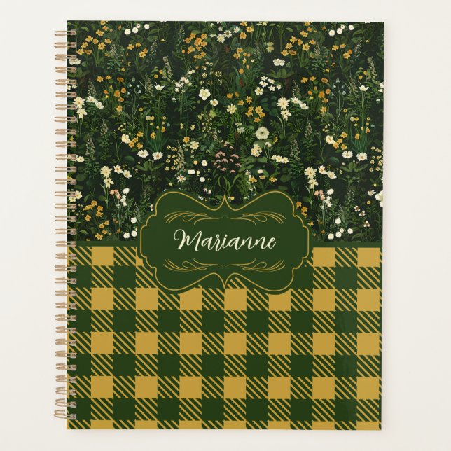 Marianne Dark Daisy Plaid Floral (Devant)
