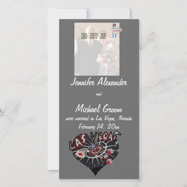 Marié à Las Vegas Photo Faire-part (Devant)