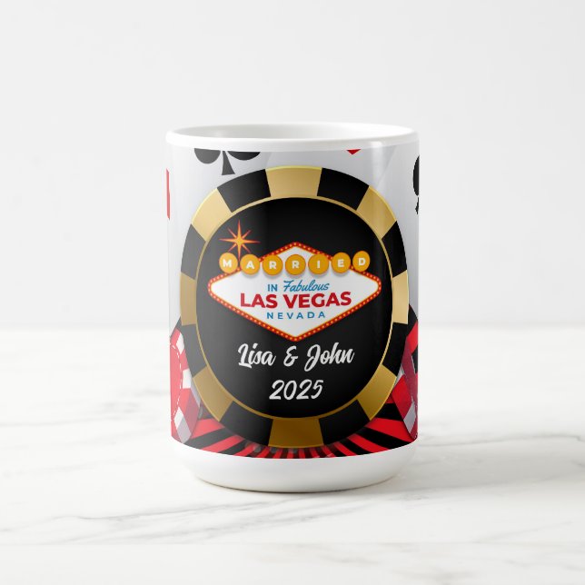 Marié à Vegas Poker Chip Mug (Centre)