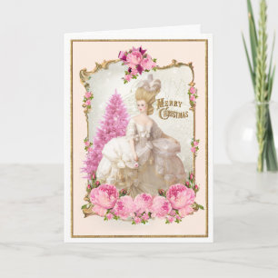 Marie Antoinette Arbre rose Carte de Noël Rose