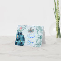 Marie Antoinette Bella Carte de remerciements bleu