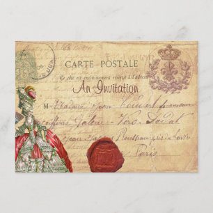 Marie Antoinette Carte Postale Invitation Parisien