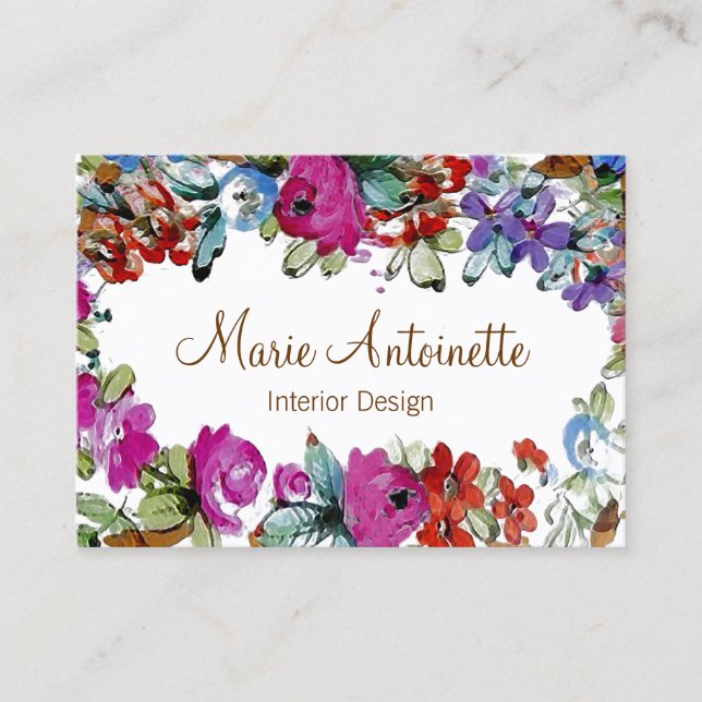 Marie Antoinette en Fleurs ~ Carte de visite (Devant)