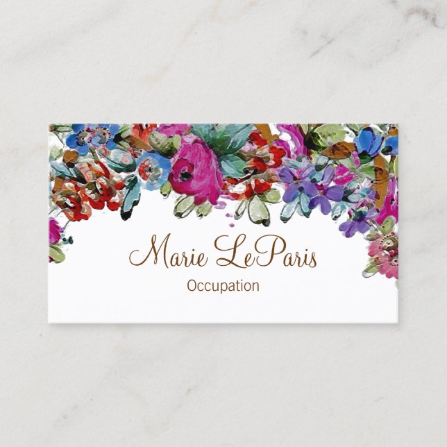 Marie Antoinette en Fleurs ~ Carte de visite (Devant)