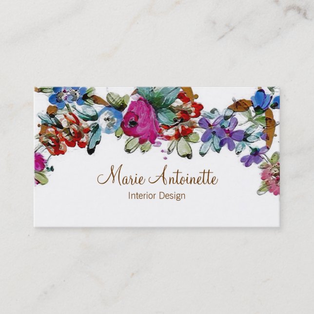 Marie Antoinette en Fleurs ~ Carte de visite (Devant)