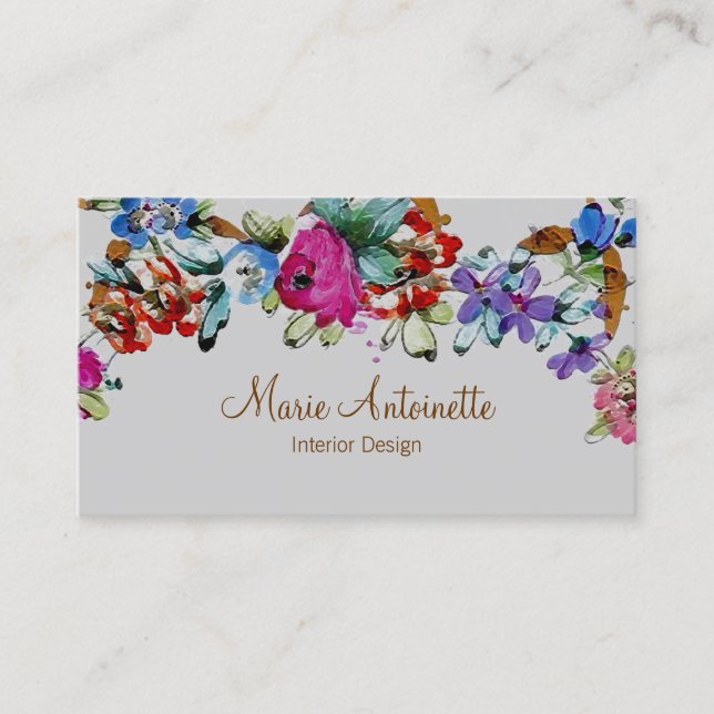 Marie Antoinette en Fleurs ~ Carte de visite (Devant)