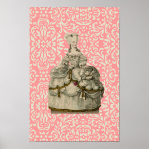 Marie Antoinette en robe extravagante ~ Poster