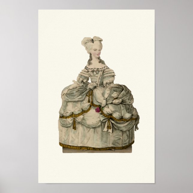 Marie Antoinette en robe extravagante ~ Poster (Devant)