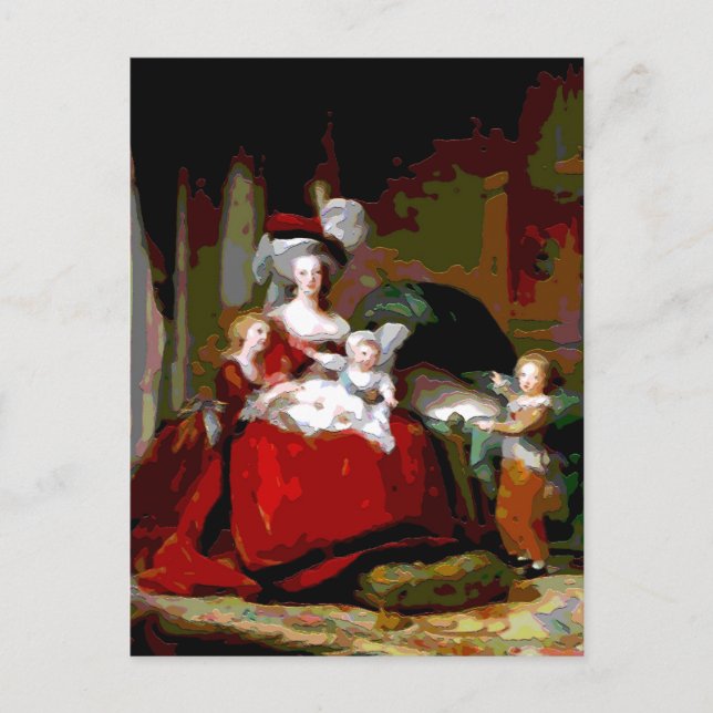 Marie Antoinette et ses enfants ~ Carte postale (Devant)