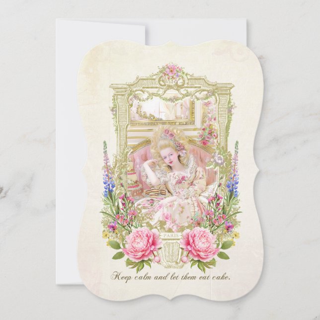 Marie Antoinette let them eat cake invitation (Devant)