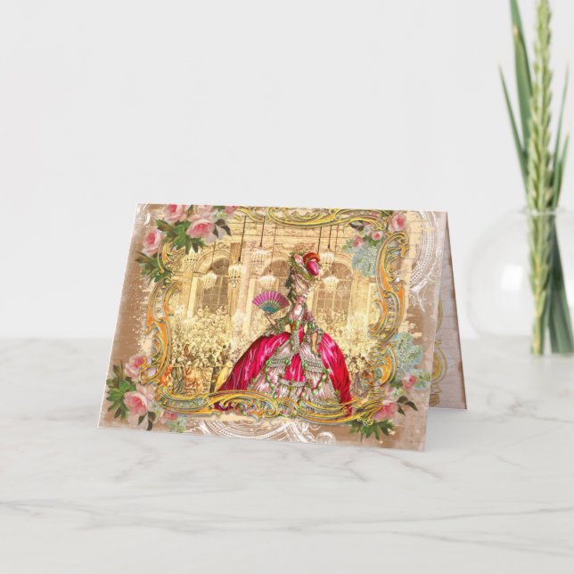 Marie Antoinette Party en rose à Versailles Cartes (Devant)