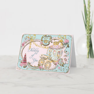 Marie Antoinette "pensant à vous" carte rose
