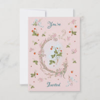 Marie Antoinette Petite Invitation Rose Fraise