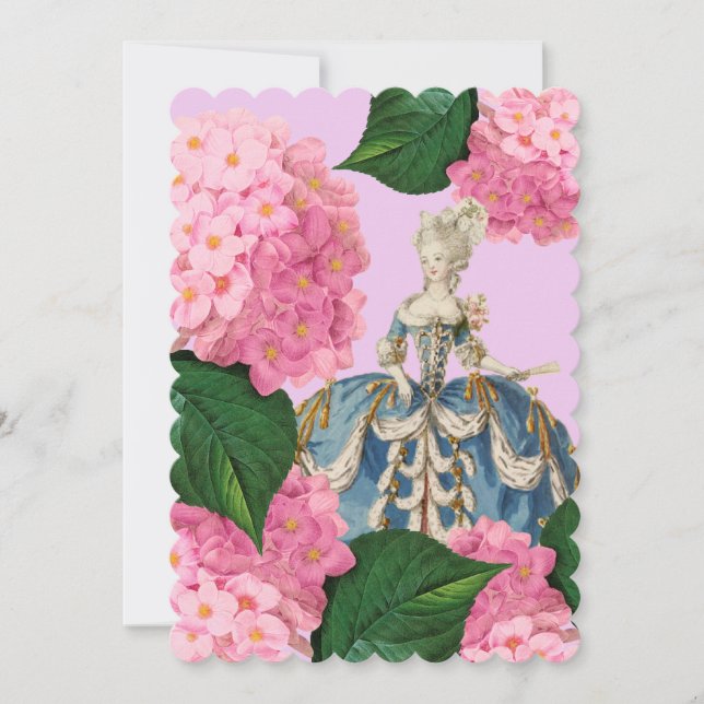 Marie Antoinette Rose Hydrangea Invitations Person (Devant)