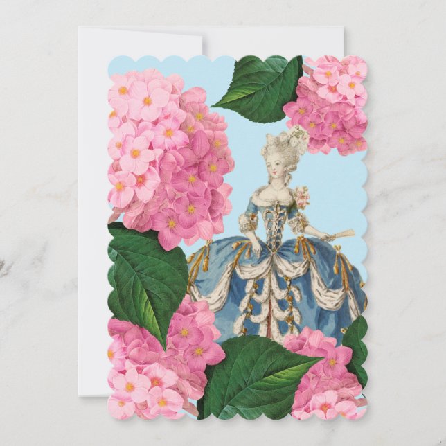 Marie Antoinette Rose Hydrangea Invitations Person (Devant)