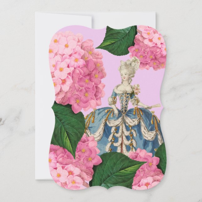 Marie Antoinette Rose Hydrangea Invitations Person (Devant)