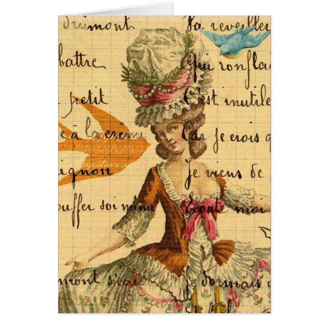 Marie avec les oiseaux, Art numérique Vintage Lady (Devant)